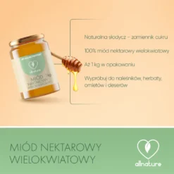 ALLNATURE Miód Nektarowy Wielokwiatowy 1000g