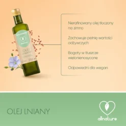ALLNATURE Olej Lniany Nierafinowany 250ml