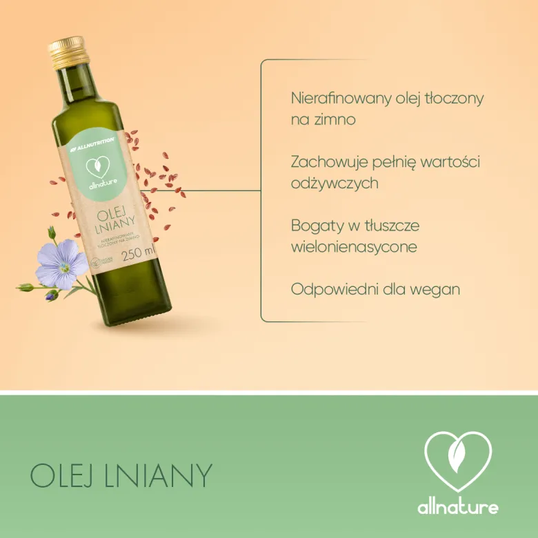 ALLNATURE Olej Lniany Nierafinowany 250ml
