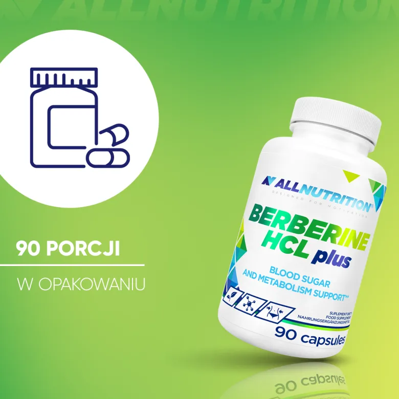 Berberyna Hcl Plus 10 mg (Berberine Hcl Plus) 90 kapsułek