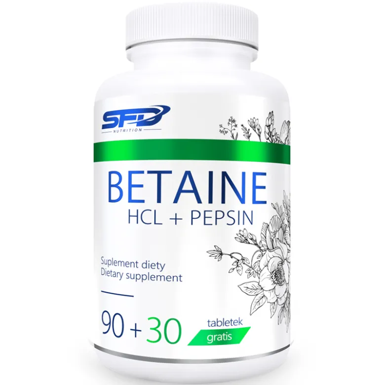 Betaina HCL + Pepsyna (Betaine HCL + Pepsin) 90+30 tabletek gratis