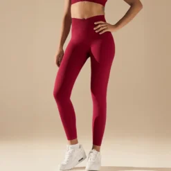Bezszwowe legginsy BASIC V-WAIST BURGUNDY 1 szt.