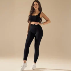 Bezszwowy Top Sportowy BLACK 1 szt.