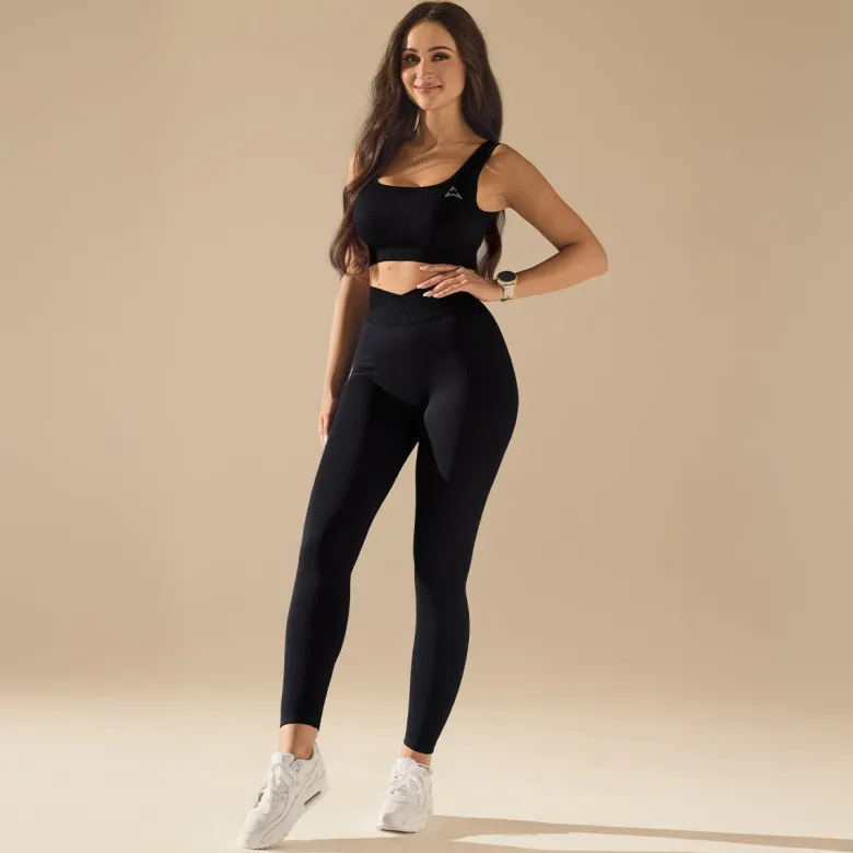 Bezszwowy Top Sportowy BLACK 1 szt.