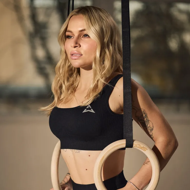 Bezszwowy Top Sportowy BLACK 1 szt.