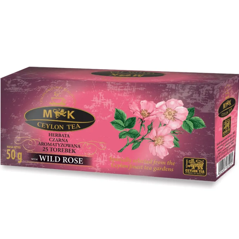 Ceylon Tea Herbata Czarna O Smaku Dzikiej Róży 2g x 25 torebek