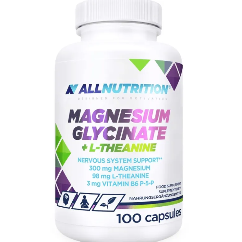 Diglicynian Magnezu + Teanina (Magnesium Glycinate + L-theanine) 100 kapsułek