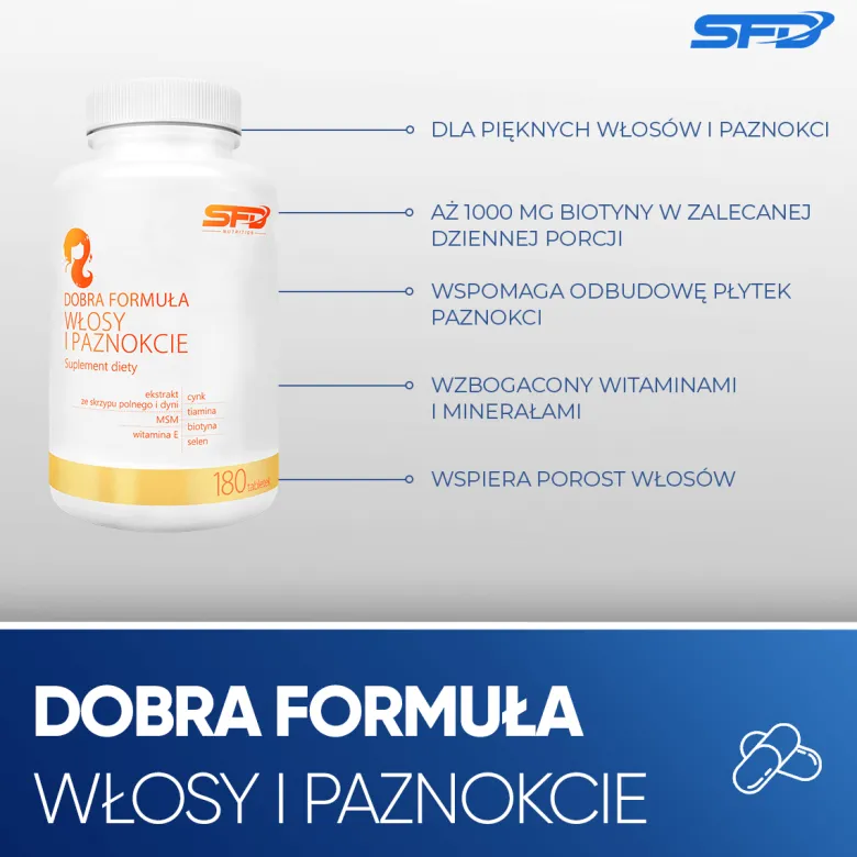 DOBRA FORMUŁA WŁOSY I PAZNOKCIE 180 tabletek