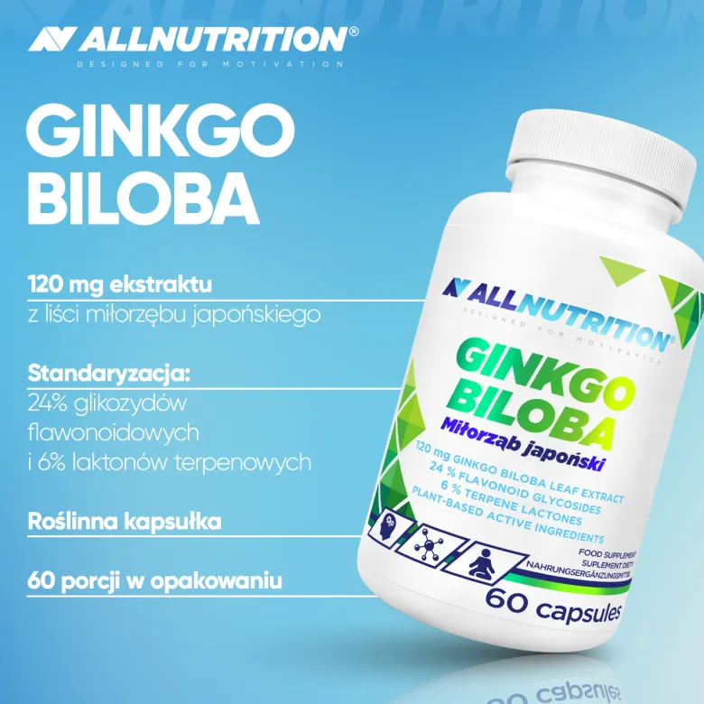 Ginkgo Biloba Miłorząb japoński 60 kapsułek