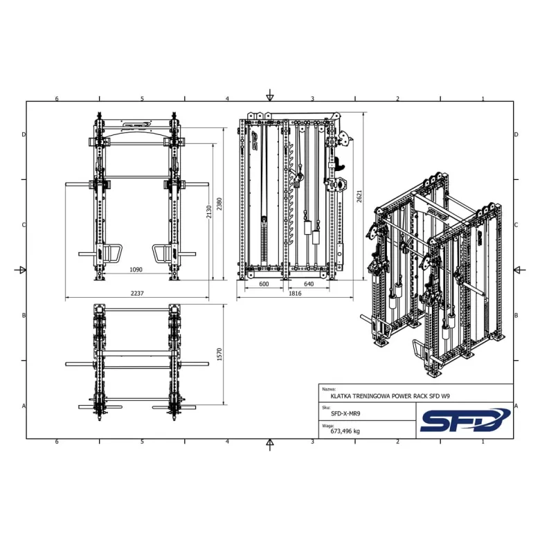 Klatka treningowa Power Rack SFD W9 1 szt.