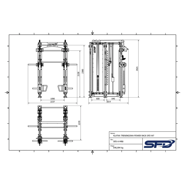 Klatka treningowa Power Rack SFD W8 1 szt.