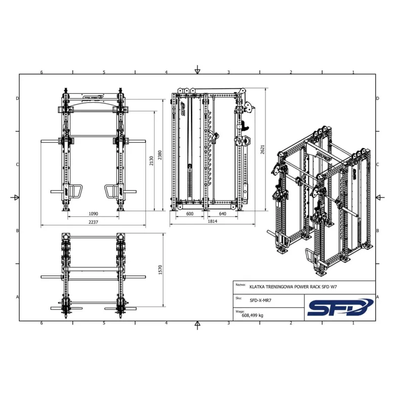 Klatka treningowa Power Rack SFD W7 1 szt.