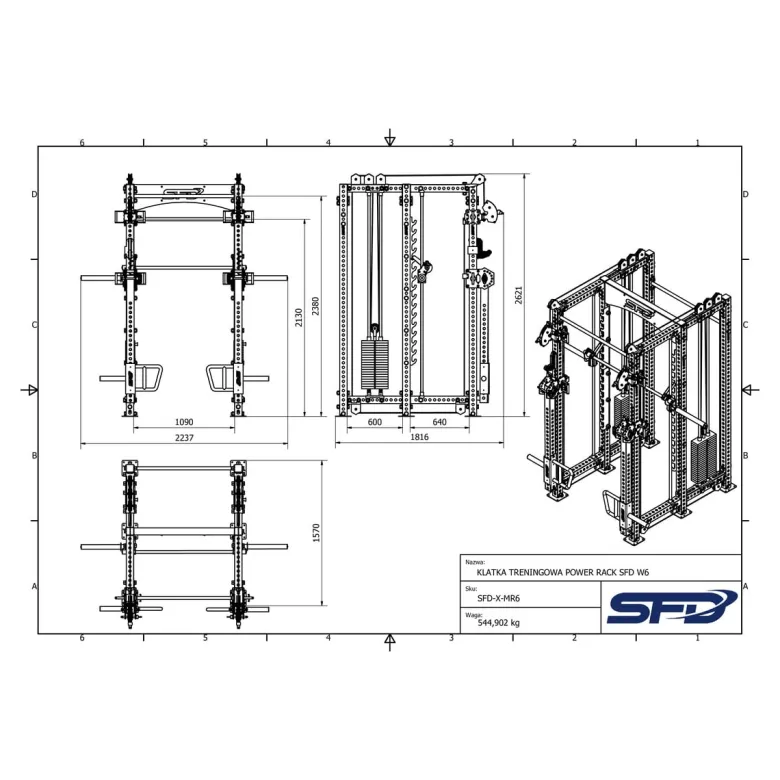 Klatka treningowa Power Rack SFD W6 1 szt.