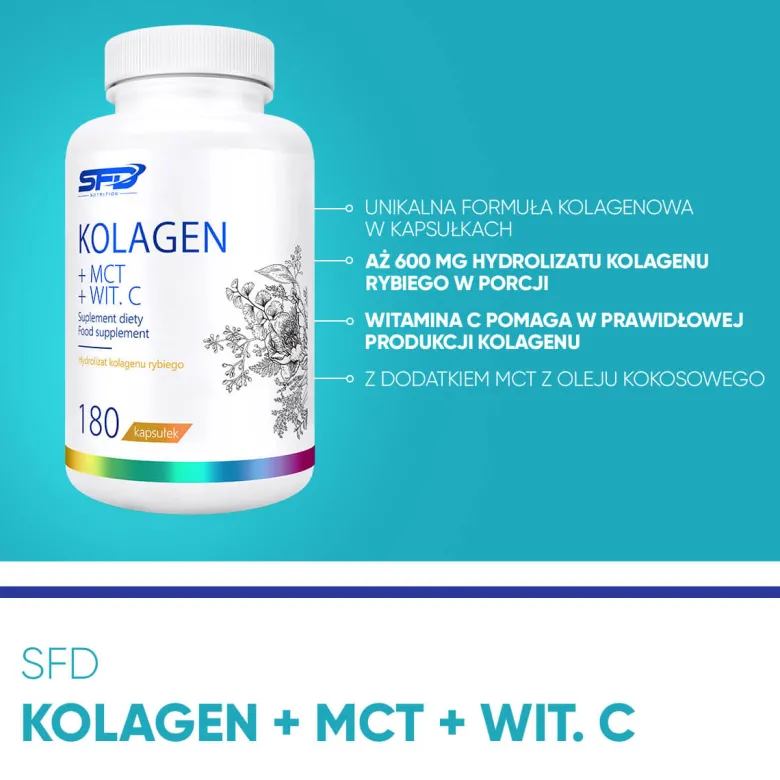 Kolagen + MCT + Wit. C 180 kapsułek