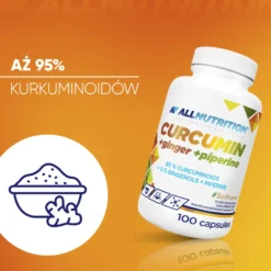 Kurkuma + Imbir + Piperyna (Curcumin + Ginger + Piperine) 100 kapsułek