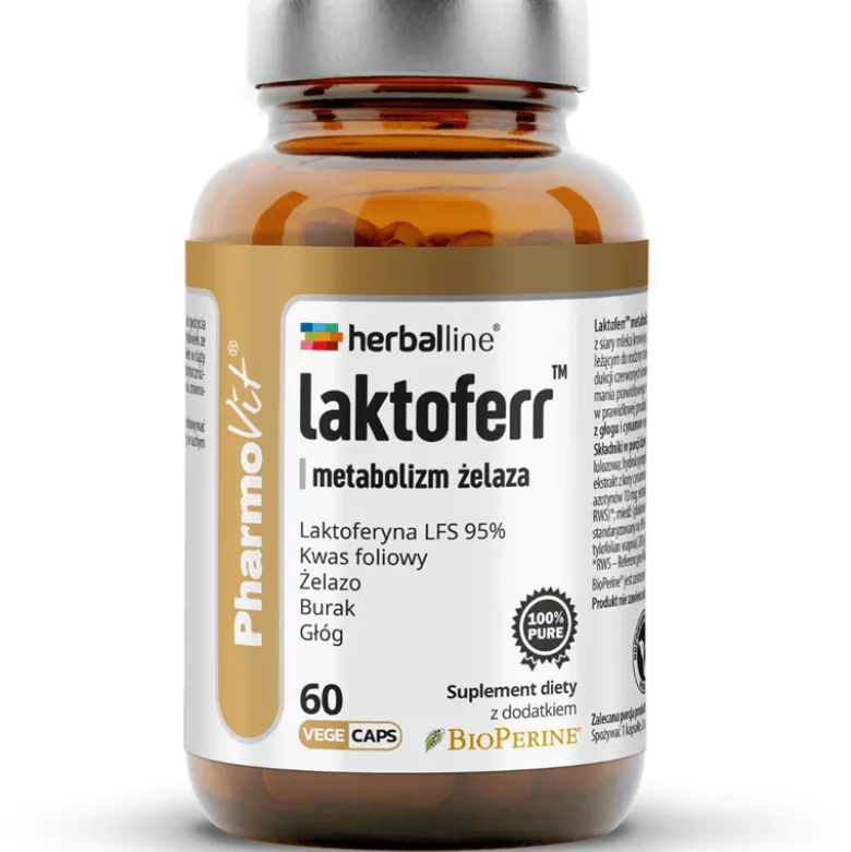 Laktoferr metabolizm żelaza 60 kapsułek