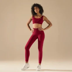 Legginsy + Top BASIC V-WAIST BURGUNDY zestaw