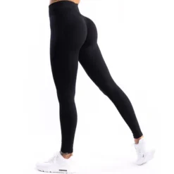Seamless Leggings Push UP Black 1szt