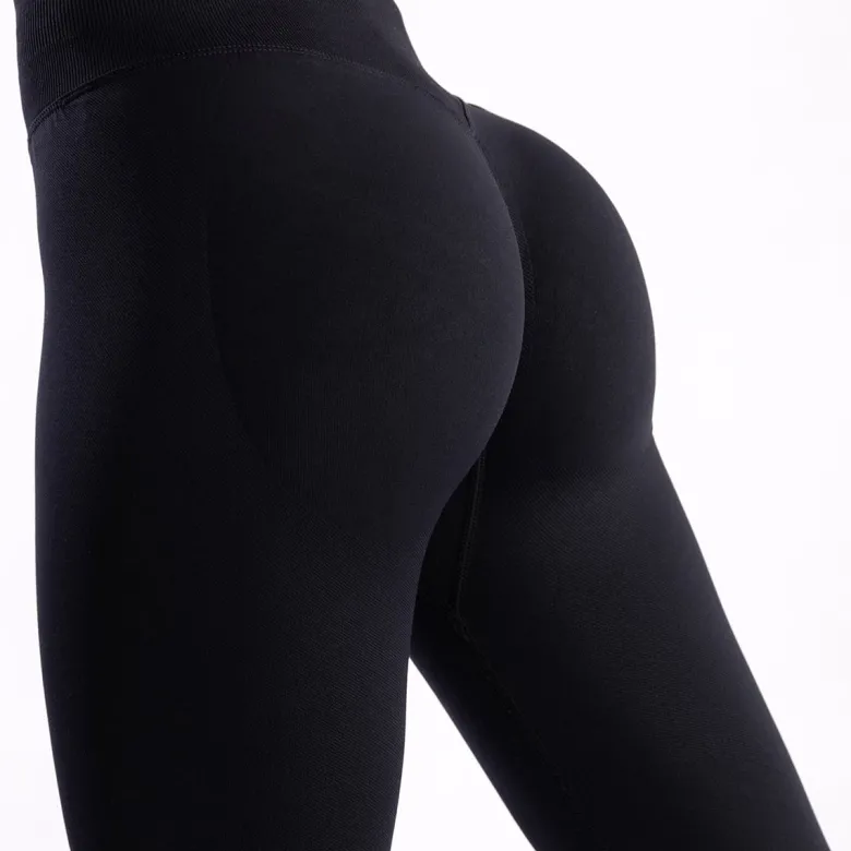 Seamless Leggings Push UP Black 1szt
