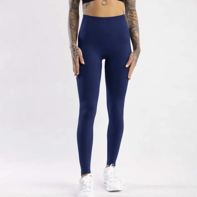 Seamless Leggings Push UP Blue 1szt
