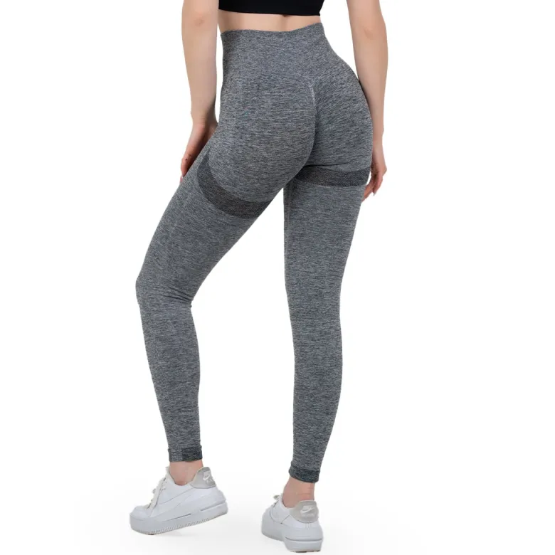 Seamless Leggings Push UP Grey Melange 1szt