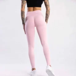 Seamless Leggings Push UP Pink 1szt