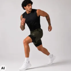 Spodenki Runner 2w1 KHAKI 1 szt.