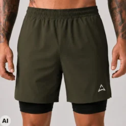 Spodenki Runner 2w1 KHAKI 1 szt.
