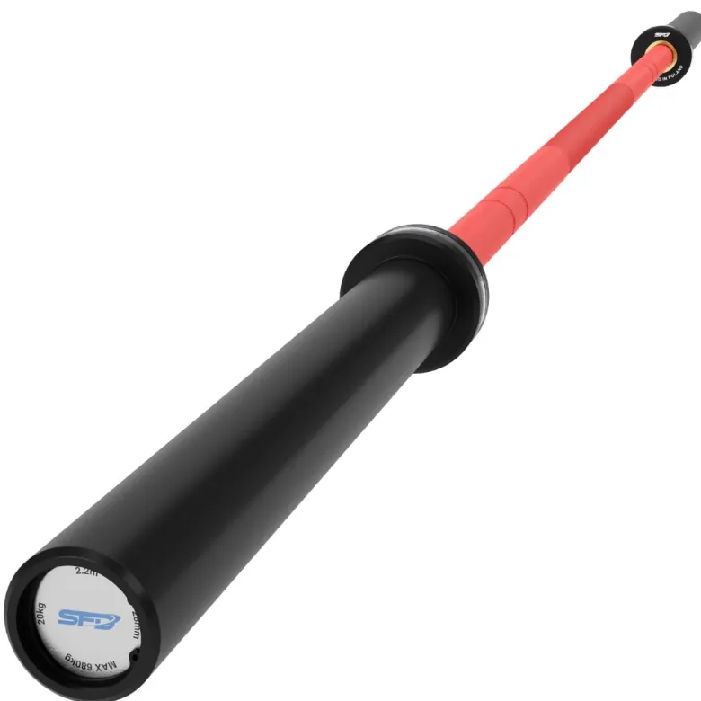 Sztanga olimpijska czerowona 28mm z gumowym logo 2.2m/20kg 1 szt.