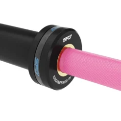 Sztanga olimpijska różowa 25mm dla kobiet z gumowym logo 2.01m/15kg 1 szt.