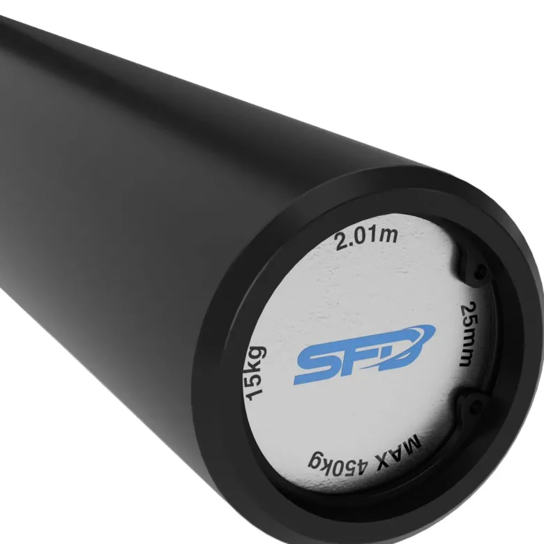 Sztanga olimpijska zielona 25mm dla kobiet z gumowym logo 2.01m/15kg 1 szt.