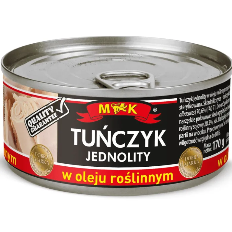 Tuńczyk jednolity w oleju roślinnym 170g
