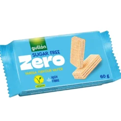 Wafle z nadzieniem o smaku waniliowym bez cukru 60g