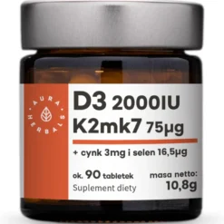 Witamina D3 (2000IU) + K2mk7 + Cynk + Selen ok 90 tab