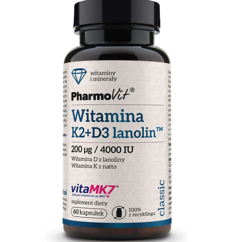 Witamina K2 + D3 Lanolin 60kaps