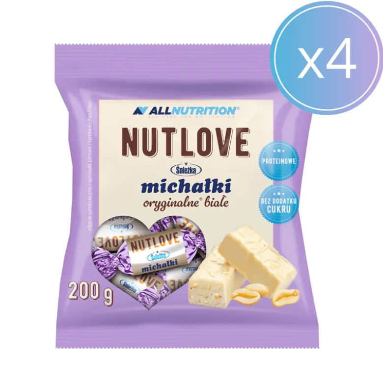 4 x NUTLOVE Michałki Białe Proteinowe 200g