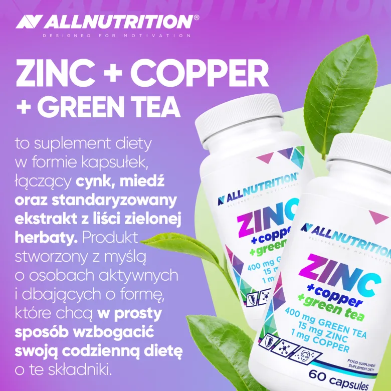 Zinc + Copper + Green Tea 60 kapsułek